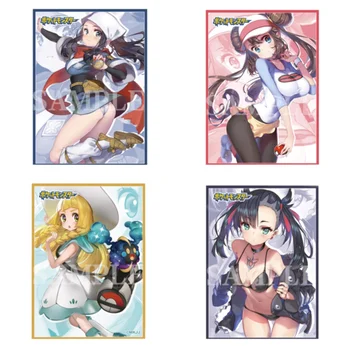 60Pcs/Set Jogo de Anime Pokemon PTCG Cartão de Manga Treinador de Pokemon Meninas Lillie Marnie Rosa Akari Proteção Colecionáveis de Presente Brinquedos