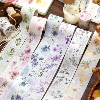 1pcs/1lot Decorativos, Fitas Adesivas Flores e Salmos Fitas de Mascaramento de Scrapbooking DIY de Papel Japonês Adesivos