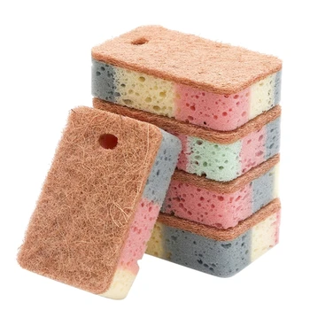 1/5Pack Cozinha Esponjas para Limpeza Dupla face esponja de Limpar Esponjas de lavar Louça Tecido Fácil de lavar Louça