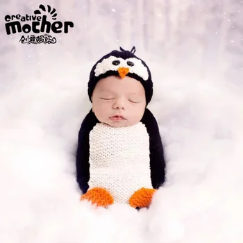 Bebê Foto Modelagem Saco De Dormir Fotografia Penguin Modelagem De Roupas De Recém-Nascido