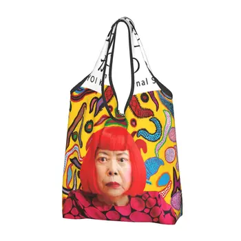 Yayoi Kusama Arte Sacos De Compras Na Mercearia Engraçado Shopper Ombro Sacolas De Grande Capacidade Portátil Bolsa