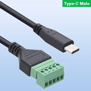 Tipo C USB Micro B Mini USB Macho 5 Pinos Parafuso Conector Blindado com Terminal Cabo com Adaptador de Plugue de Transferência de Dados Cabo de Carregamento