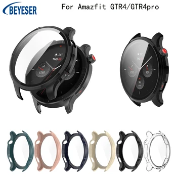 Assista Caso Para Amazfit GTR4/ GTR4 Pro PC+temperado Filme Smart Watch 2em1 Anti-queda e Anti-risco Capa de Proteção Acessórios