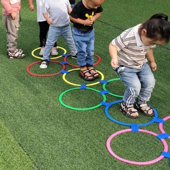Crianças de Cérebro Jogos de Pular Amarelinha Círculo Conjunto de Anéis de Crianças Jogar o Interior para o Exterior Para Treinamento de Esportes e Entretenimento do Brinquedo