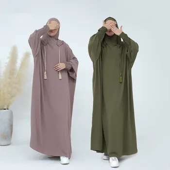 2024 Ramadã Mulheres Muçulmanas Com Capuz Vestido Eid Mubarak Djellaba De Vestuário Islâmico Modesta Oração Vestuário Sobrecarga De Burca Kaftan Abaya