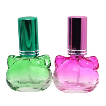 12ml Portátil Mini Colorido de Vidro Reutilizável Frasco de Perfume em Forma de Gato Vazio Spray de embalagens de Cosméticos Atomizador Frascos Para Viagem