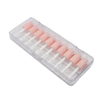 10pcs 4ml brilho labial vazio tubos de plástico Requintado mini gloss claro embalagem recipiente com cor-de-rosa fosco da tampa