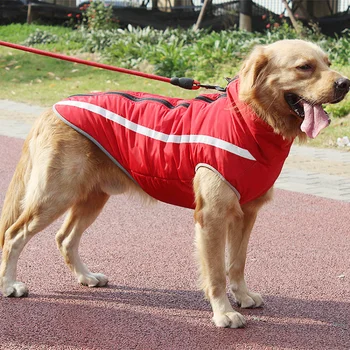 Outono Inverno de Roupas Pet Reflexiva Cão Jaqueta Colete para o Calor Engrossado Algodão Casaco para Cães de Grande porte com o Cão Mascote