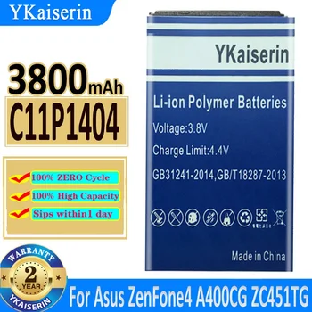 3800mAh YKaiserin Bateria C11P1404 Para Asus ZenFone 4 ZenFone4 A400CG ZC451TG Bateria