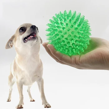 Cão de Brinquedo Bola Squeaky Dente de Limpeza TPR Brinquedos do filhote de Cachorro Cães Interativo de Mascar Brinquedo