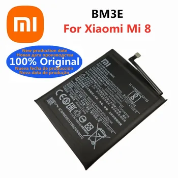 Xiao mi 100% Original Bateria BM3E Para Xiaomi Mi 8 Mi8 M8 M 8 3400mAh de Alta Qualidade, Telefone de Substituição da Bateria Bateria Em Estoque