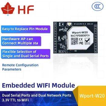 Voando alto HF Wport-W20 Dupla Portas Série e duas Portas de Rede 3.3 V TTL para um Módulo wi-Fi Incorporado WFfi Módulo