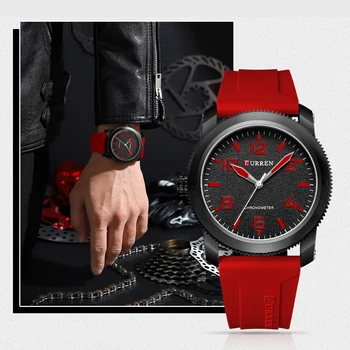 CURREN Homens Relógio Estilo de Moda de Homens Simples Relógios de Negócio Cavalheiro Relógio de Quartzo Pulseira de Silicone Relogios Masculino 2023