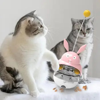 Animal de estimação Copo Alimentador Ajustável Vazamento de Buraco Gato Tratar Distribuidor de Brinquedos do Cartoon Bezerro em forma de Gato Cão Copo de Brinquedo