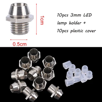 10Pcs/lot 3mm LED da Lâmpada LED de Diodo de Metal Luminoso de Tubos