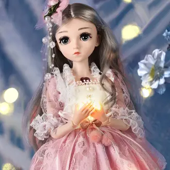 45cm linda boneca princesa, com vestido de roupas de 1/3 BJD boneca 20 conjunta belas ouro da princesa de cabelo pode escolher os presentes para meninas