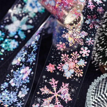 Inverno Washi Tape Feriado de Natal Washi Fita Adesiva floco de Neve Flor Decorativa Fita Para Scrapbooking Presente Quebra automática de artes de diy