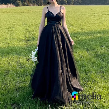 Amelia A-Linha Sweetheart Decote Prom Vestido Sem Mangas Vestido De Noite Com Assoalho-Comprimento Mulheres A Festa De Casamento Formal Gowns2023