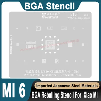 BGA Estêncil Para Xiaomi MI 6X Nota 3 Redmi Nota 5 Pro 4 4X MSM8953 MT6797 CPU Estêncil Replantio de estanho missangas BGA Estêncil