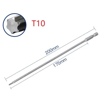 Torx Liga de Aço, chave de Fenda que Bit T10 T15 T20 1/6pc 200mm Indústria Magnético Torx Super Rígido Durável, de Alta Qualidade
