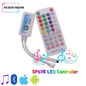 Controlador LED SP611E Bluetooth Aplicativo de Música Ifor WS2811WS2812 Endereçável Faixa de Luz LED IR38 KeysDC5V-24V