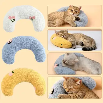 Bonitinho Travesseiro Para Gatos de Pescoço, Protetor de Sono Profundo Cachorro U-Travesseiro em Forma de Gato Almofada Gatinho Encosto de cabeça do Cão Travesseiro para Dormir J8H5