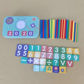 Miúdos Matemática Aritmética de Madeira, Magnético Digital de Contagem Vara Montessori Jogos para o Bebê Aprendizagem Precoce de Educação Brinquedos para Crianças