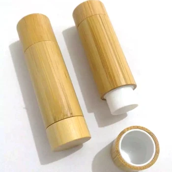 5g de Bambu Vazio Lábio Bruta do Recipiente do Batom Tubo de DIY Recipiente Lip Balm Tubos de Bambu Natural Batom Lip Gloss Contentores