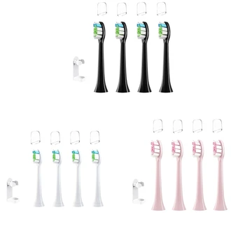 4 Cabeças de Escova de Substituição Para HX6064 HX6930 HX6730 Sonic Escova de dentes Elétrica do Vácuo Diamante Brilhante