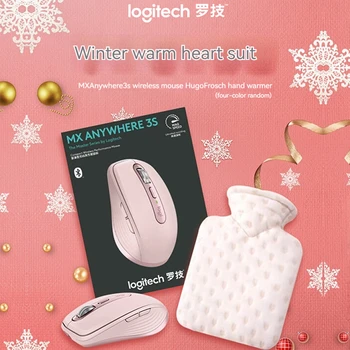 Logitech Mx em qualquer lugar 3s sem Fio Bluetooth Emudecer Mouse Tom de Luz Office Portable Menina Tablet Mac Inverno Quente Coração do Pacote