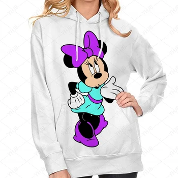 2024 do Mickey de Disney do Rato de Impressão Hoodies Mulheres do Vintage Solta Camisa com Capuz cartoon Moletom Y2k Roupas Oversized 