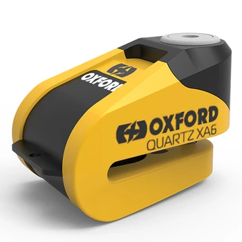 Oxford LK215 - Quartzo XA6 cadeado com alarme moto disco de freio de moto + 110 dB pino de bloqueio de 6MM amarelo anti-roubo de segurança do Motor