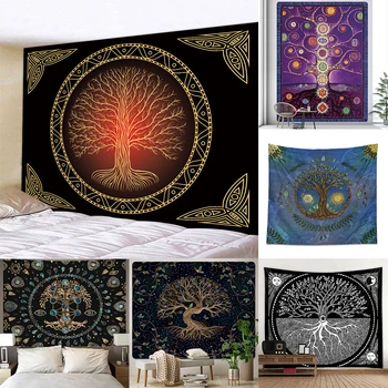 Árvore da Vida, Tarot, Oráculo Bruxaria Tapeçaria Mandala Boho Sol e da Lua Bruxaria Hippie Tapestrie Casa de Decoração de Quarto de Estética Decoração