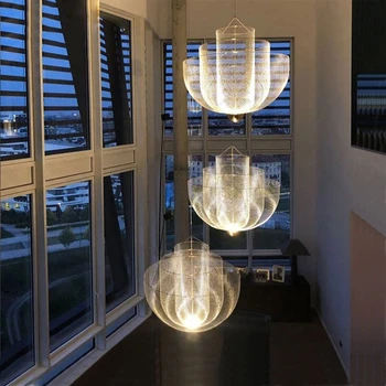Arte em ferro Malha Lustre de Metal Grade de Luz Pendente Projeto de Itália LED HanglampDining Sala de Restaurante Industrial de Suspensão Luminárias