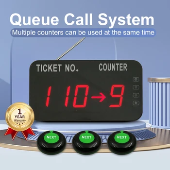Fila de Sistema de Gestão de Tomar Uma série de Bilhetes de Número Waitting Sistema Vêm Com o inglês Voz Anunciar ( 3 botão +1 display )