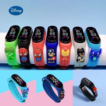 Mickey de Disney Stitch SpidermanChildren Relógios Para as Meninas Pulseira Electrónica de Esportes Touch LED Crianças Assistir Mulheres Relógio à prova d'água