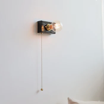 Quarto lâmpada de parede de cabeceira de cerâmica preta retro criativo homestay corredor, sala de estudo, sala de estar lâmpada de parede com interruptor