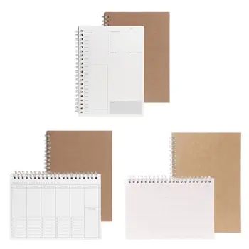 Planejador de Catálogo Mensal Semanal Diária de Programação Agenda em Branco DIY Caderno de Estudos