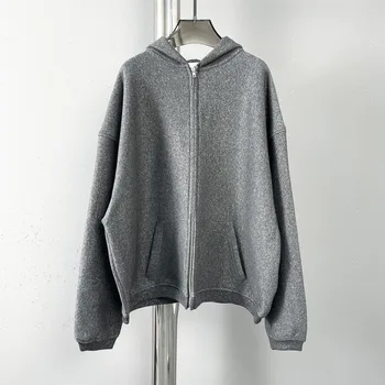 Glitter acolchoado camisola zip jaqueta casual e versátil moda 2023 Outono de Novo