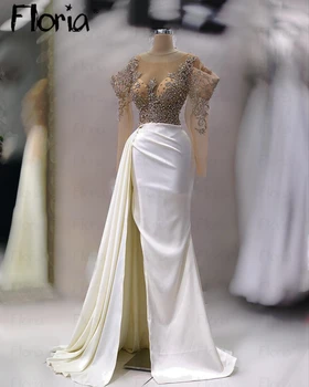 Design exclusivo em Prata Cristais Vestido de Noite o Fora do Ombro Fenda Lateral Trem Clássico de Noiva Vestidos de Baile para a Festa de Casamento Feito